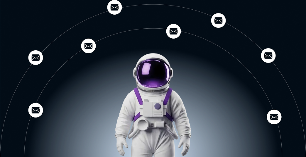 Astronaut surrounded by connected app integration icons including Shopify, Klaviyo, GA4 and more